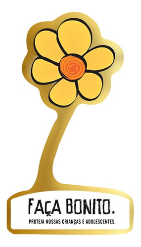 50 Pin Boton Broche Dourado Flor Faça Bonito Abuso