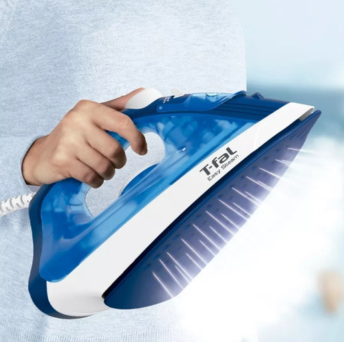 Plancha Para Ropa Con Suela Xl Easy Steam Azul