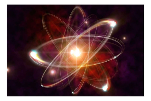 Vinilo 20x30cm Atomo Molecula Proton Ciencia Neutron