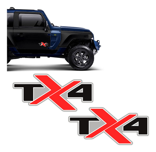 Adesivos Troller Tx4 2020/2021 Lrd Emblema Lateral Vermelho