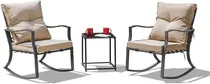 Comprar 3 Sillas Mecedoras Exterior Jardin Al Aire Libre Kallavik