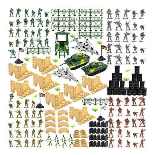 250 Piezas De Figuras De Acción Del Ejército Playset Army 