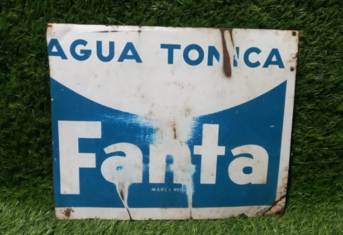 Antiguo Cartel De Chapa Agua Tónica Fanta 