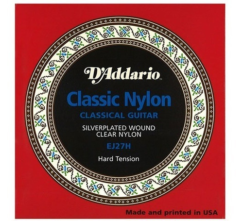 Encordoamento Cordas Violão Nylon D'addario Ej27 Hard Alta