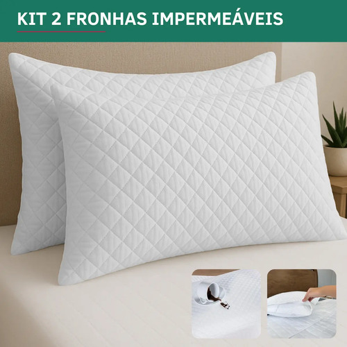 Kit 2 Capa Travesseiro Impermeavel Fronha Resistente Matelado Travesseiro
