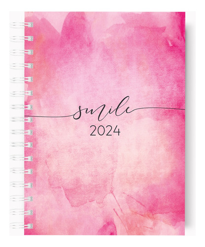 Agenda 2024 Rosa Smile Planificación Anual + Vista Diaria