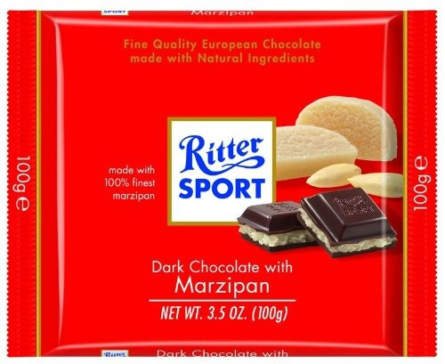 Ritter Bares Deportivos, Chocolate Oscuro Con Mazapán, 3,5 O