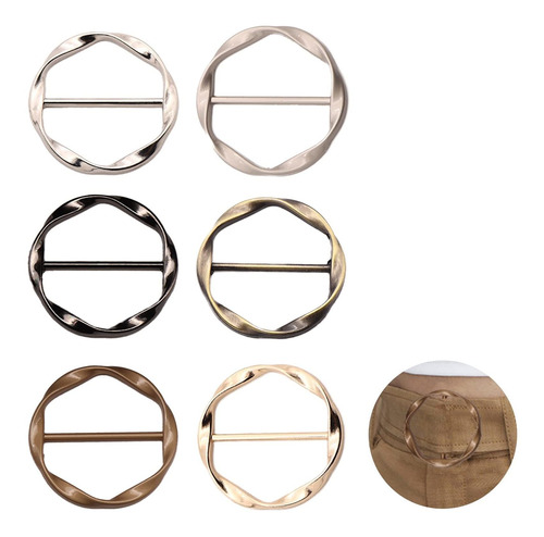 6pcs Silk Scarf Ring Clip For Dama T-shirt Tie Clips And