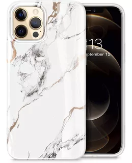 Funda iPhone 12 Pro Max Ultra Fina Marble White/gold