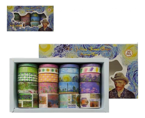 Kit C/ 20 Washi Tape Obras Diversas P/ Scrapbook Escolha Cor