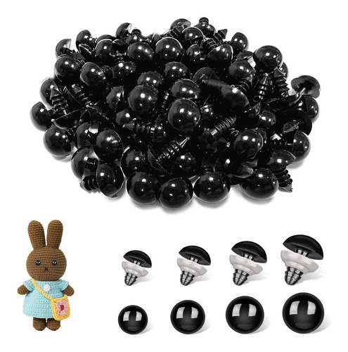 800 Pieza Ojo Seguridad Plastico Negro Arandela Para Peluche