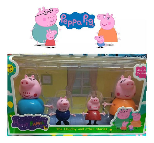 Set X4 Personajes Familia Peppa Pig Juguete Pepa La Cerdita