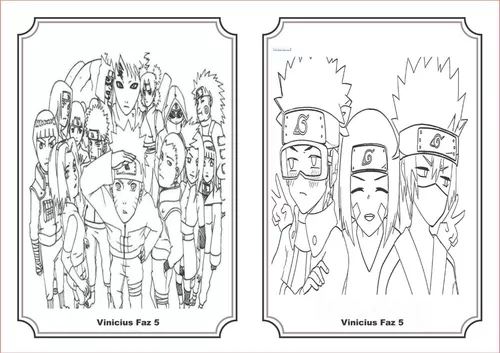 O livro de colorir Naruto traz os personagens mais..