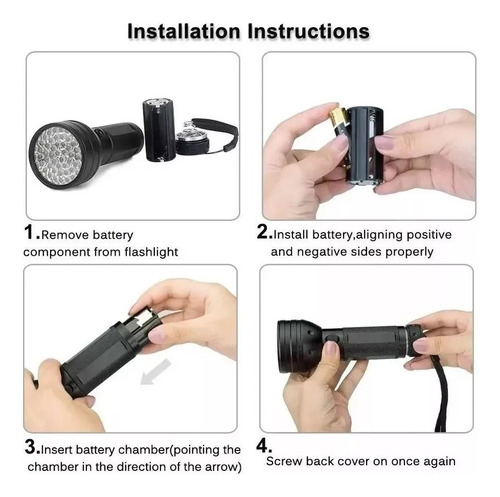 Linterna Ultravioleta 51 Led Uv Detectora Sustancias Lampara