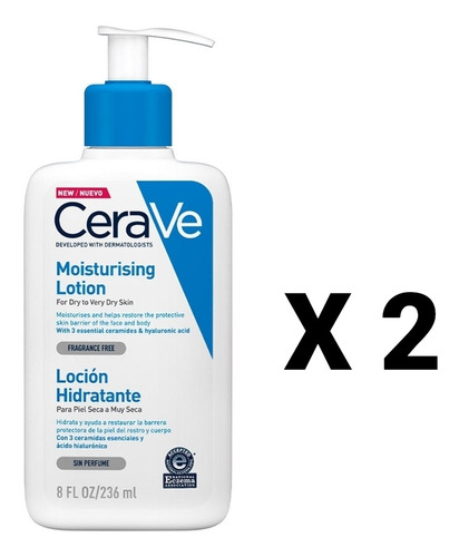 Cerave Locion Hidratante 236ml Para Rostro Cuerpo Con 2 Pzas