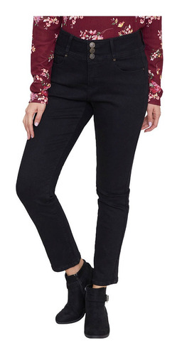 Jeans Push Up 3 Botones Negro  - Mujer  Corona