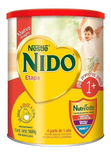Imagen 1 de 1 de Leche de fórmula en polvo Nestlé Nido 1+ Protectus  en lata de 1.6kg - 12 meses 3 años