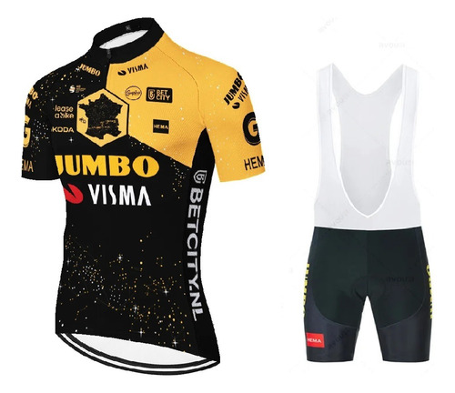 Uniforme Ciclismo Jumbo 23 Tdf Jersey Short Bib Bici Ruta Mt