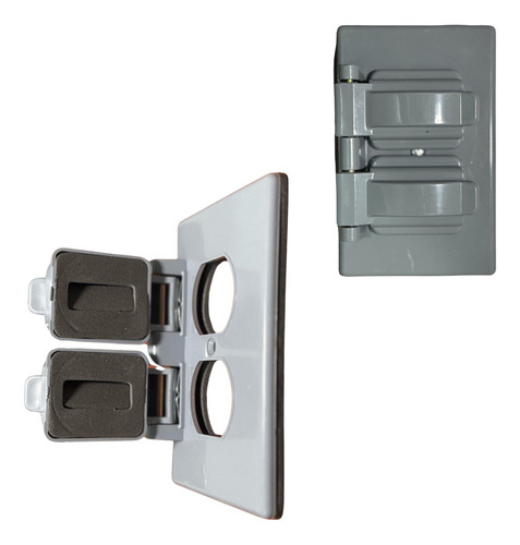 Contacto Doble Duplex 20a Marfil Con Tapa Intemperie 4 Pack