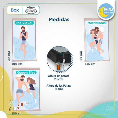 Imagen 6 de 8 de América Base Cama Para Colchón Individual De Madera Tapizada