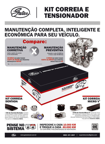 Kit Correia Dentada Tensor Palio 2001 2002 2003 124 Dentes