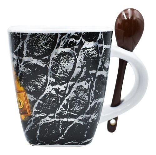 Taza Cuchara Ceramica Jurassic World / Park Dinosaurio 440ml