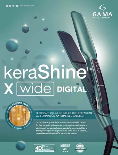 Plancha de cabello GA.MA Italy X Wide Digital Kerashine 4D verde