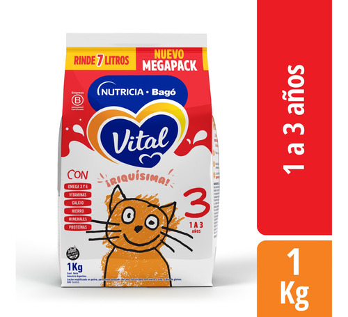 Leche En Polvo Vital 3 Pouch Bolsa De 1kg