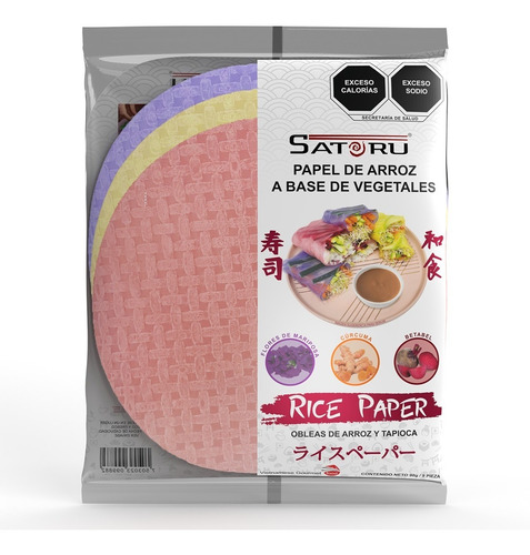 Papel De Arroz A Base De Vegetales 9 Hojas / 90g Satoru