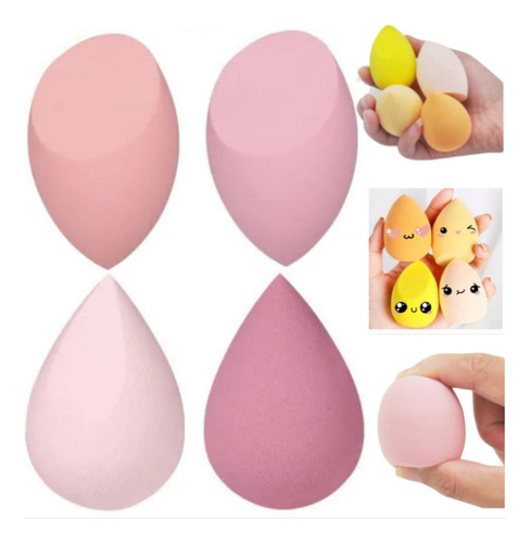 Kit Esponjas Para Maquillaje Aplicador Base Blender 4 Piezas Surtido