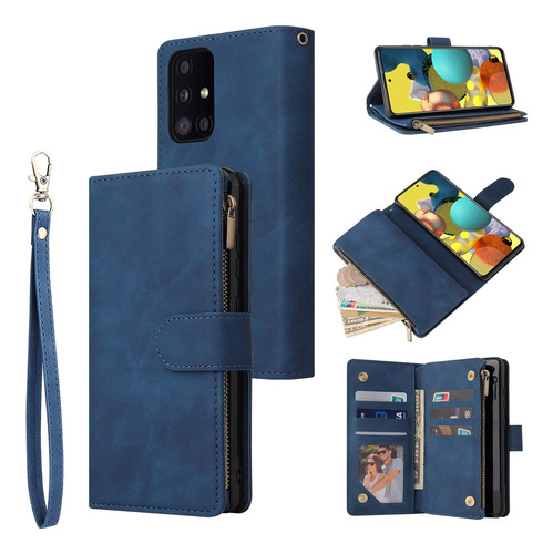 Funda Samsung Galaxy A51 Wallet Kickstand Blue