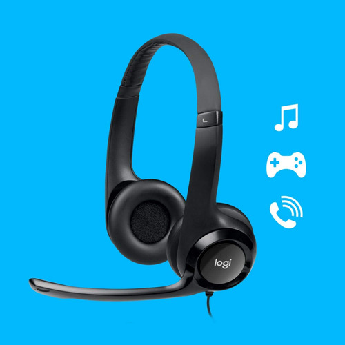 Headset Com Fio Microfone Controles Integrados Logitech H390