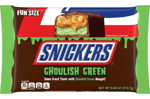 Snickers Ghoulish Green Halloween Verde Fun Size Importado