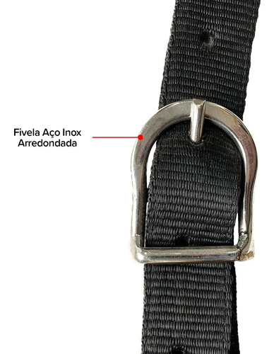 Cabresto Para Cavalo De Nylon Cinto Reforçado Acessório Cor Preto