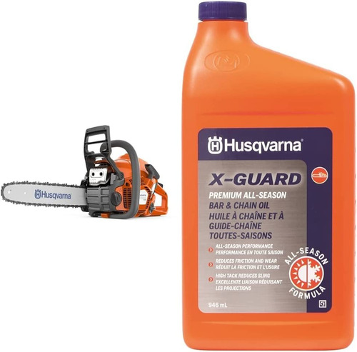 Husqvarna Motosierra De Gas 130 De 16 Pulgadas, Naranja Y Ac