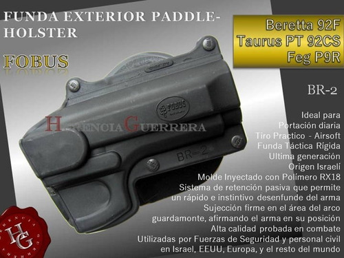 Imagen 2 de 8 de Pistolera Funda Fobus Ext Beretta Taurus Br-2 Paddle Holster