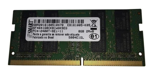 Imagem 1 de 1 de Memória RAM color verde  8GB 1 Smart SF4641G8CK8IWGKSEG