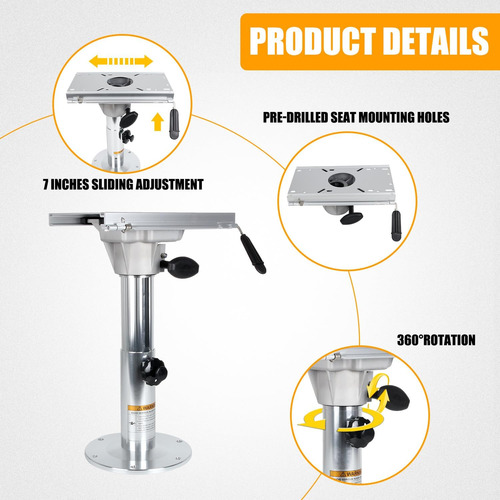 Pedestal De Aluminio Para Asiento De Barco Con Tobogán, Base