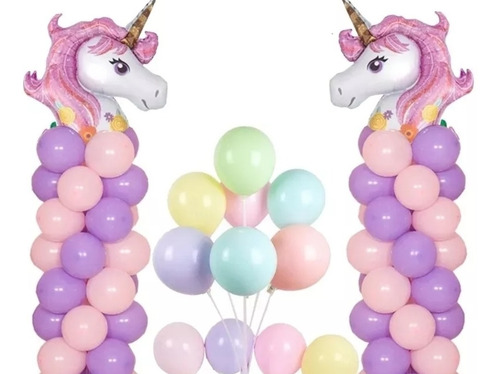 Imagen 6 de 6 de Kit De 32 Incluye 1 Unicornio Gigante ,bolsitas Y Pegatinas