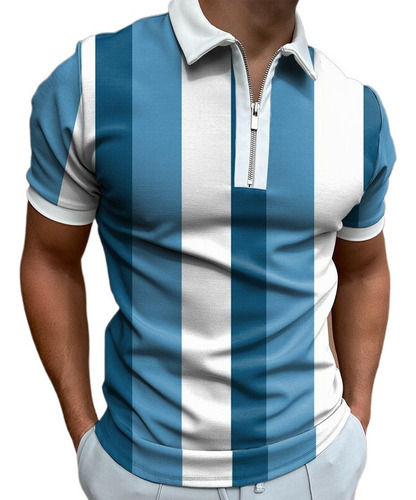 Polo Verano Camiseta Holgada Tendencia Con Cremallera 4