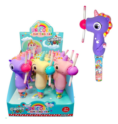 Dulce Candy Toy Ventilador Unicornio Lighting Fan X 12  Uds