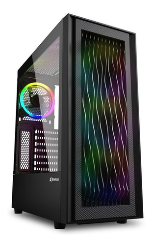 Gabinete Gamer Sharkoon Wave Rgb Negro 4x Fanes Vidrio Templ