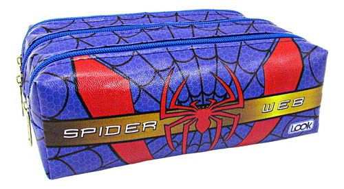 Funda azul con 3 separadores Spider Web, diseño 017spw3
