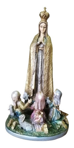 Santísima Virgen De Fátima, 50 Cm. Fina Resina Metálica. 