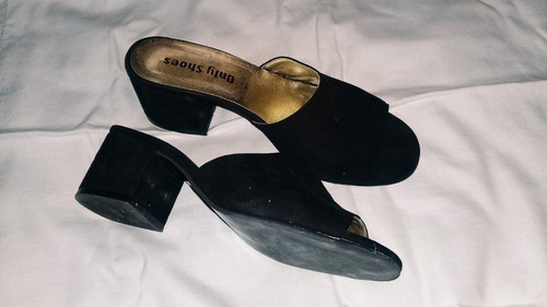 Suecos Zapatos Gamuza Negra