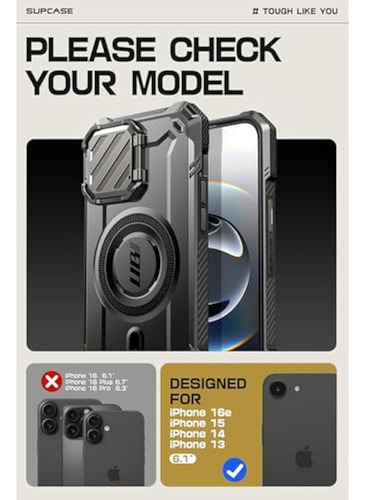 Capa Supcase Para iPhone 16e/15/14/13 Com Câmera