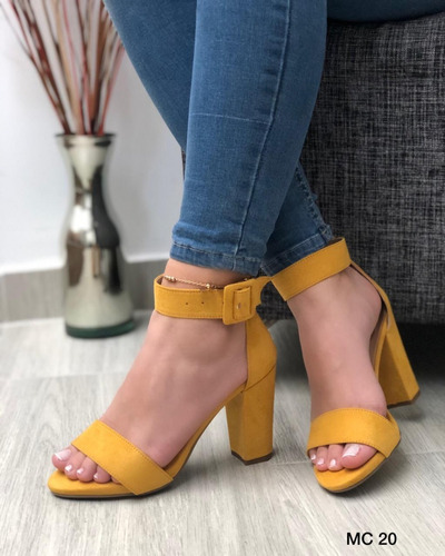 Sandalia Tacón Cubano Mujer Moda Colombiana