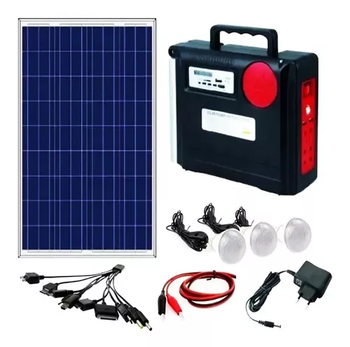 Kit Solar Portátil V3 - Cafini - Panel Solar + 3 Focos + Radio - USB -  25000 Mah - S/.300 - NikoStore Perú