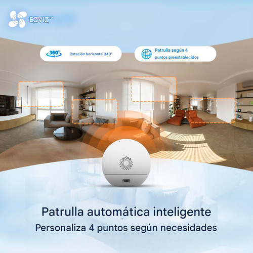 Cámara Seguridad Wifi C60p dual 2k 3mp 360 Boton Llamada