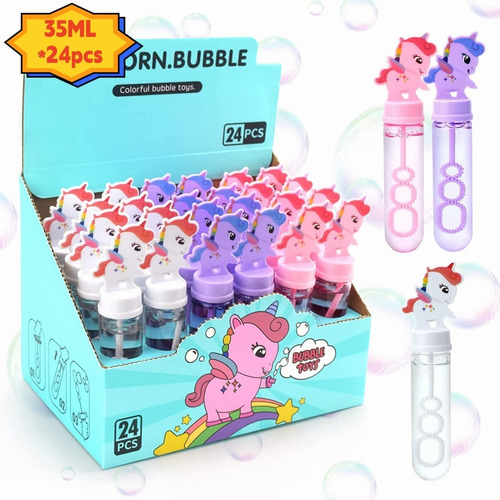 24pcs Burbujero Para Niños De Unicornios Para Regalo Fiesta